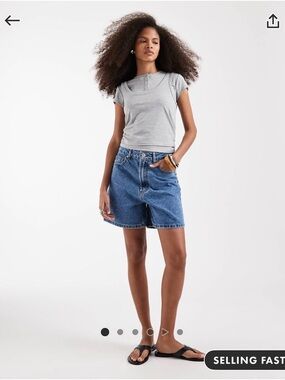 ASOS Blue Denim Mom Dad Shorts